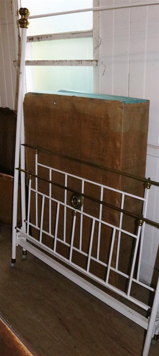 Modern four poster metal bedstead